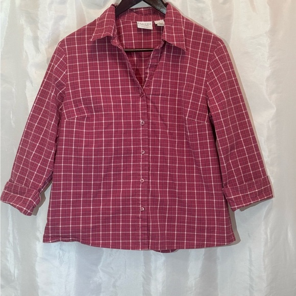 Sonoma Life + Style Red Plaid Button Down Shirt | Stretch | Size L - Picture 2 of 6